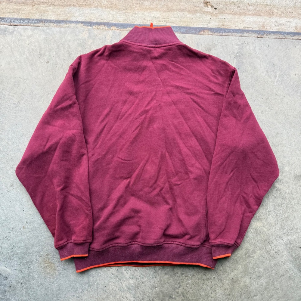 Nike Team Virginia Tech Hokies Quarter Zip Vintage Maroon Orange Mens Medium - Picture 3 of 8